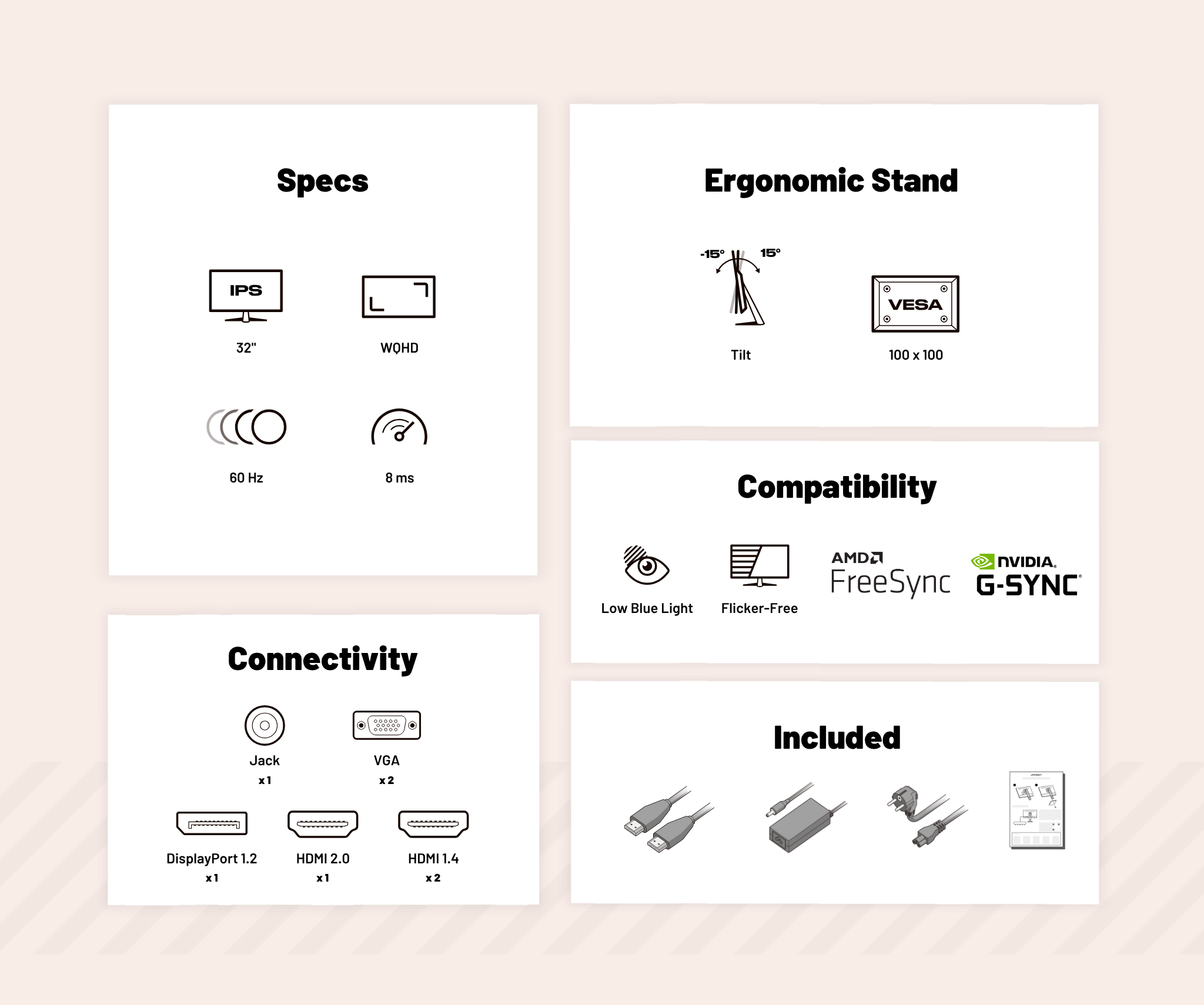 Desktop Monitor | 32" | WQHD | 60Hz (refurbished)