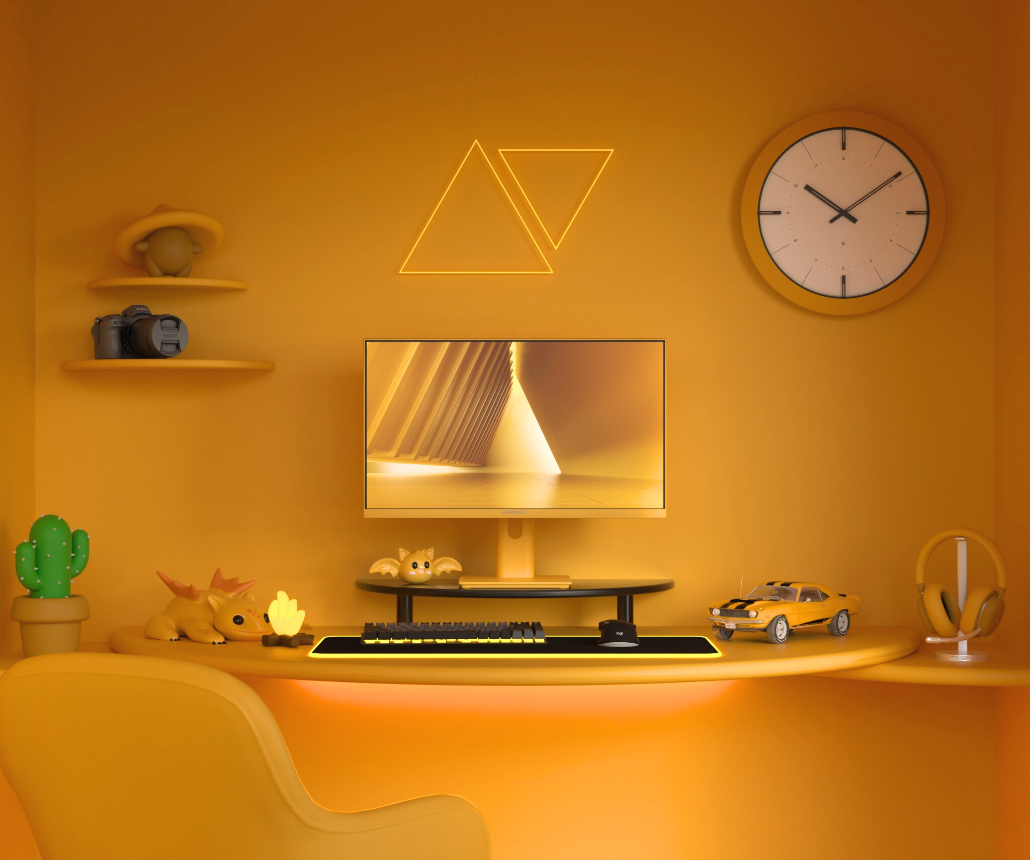 Gaming/Deskwork monitor | 23.8" | IPS | FHD | 120Hz | Pastel yellow