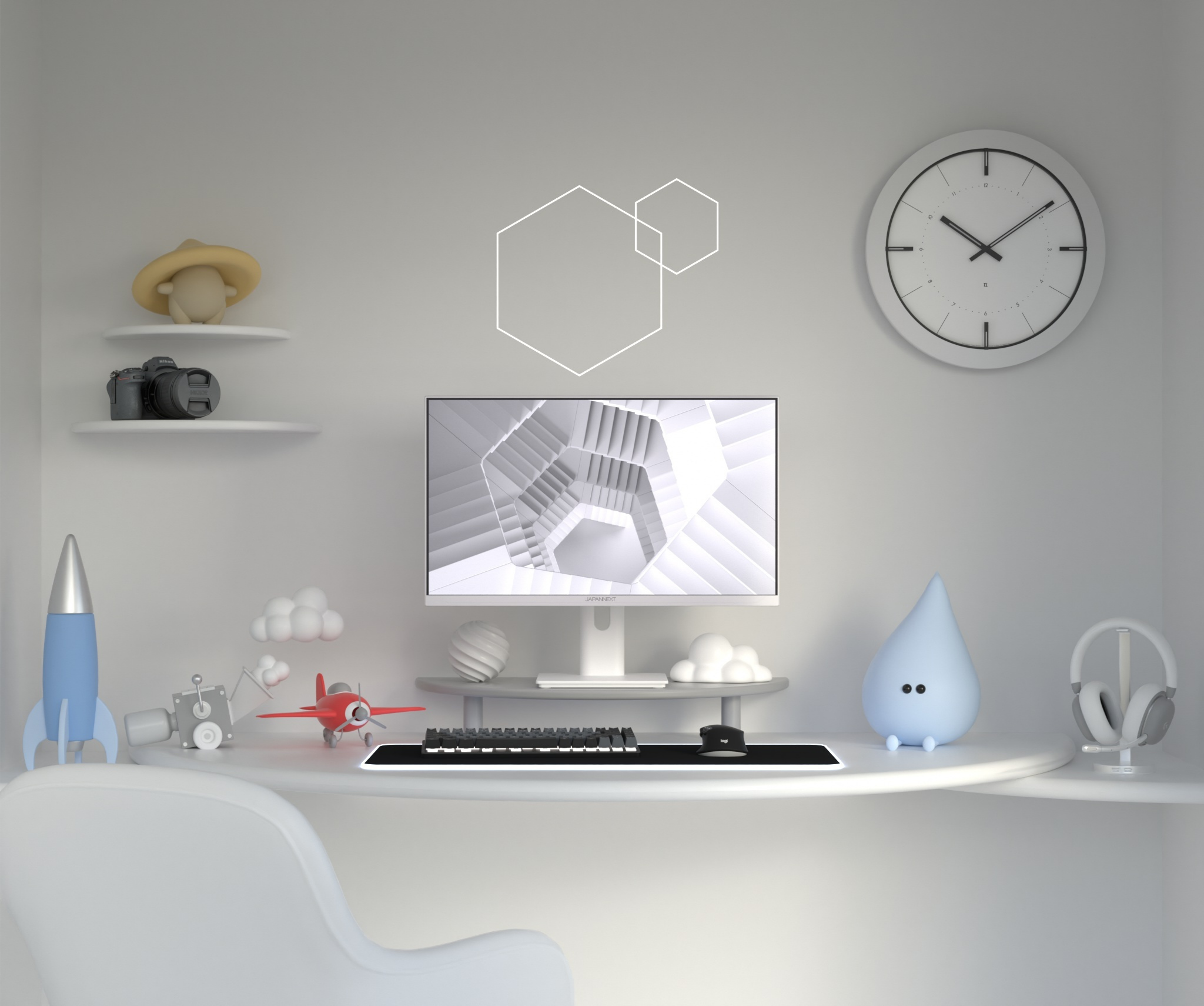 Gaming/Deskwork monitor | 23.8" | IPS | FHD | 120Hz | Pastel White