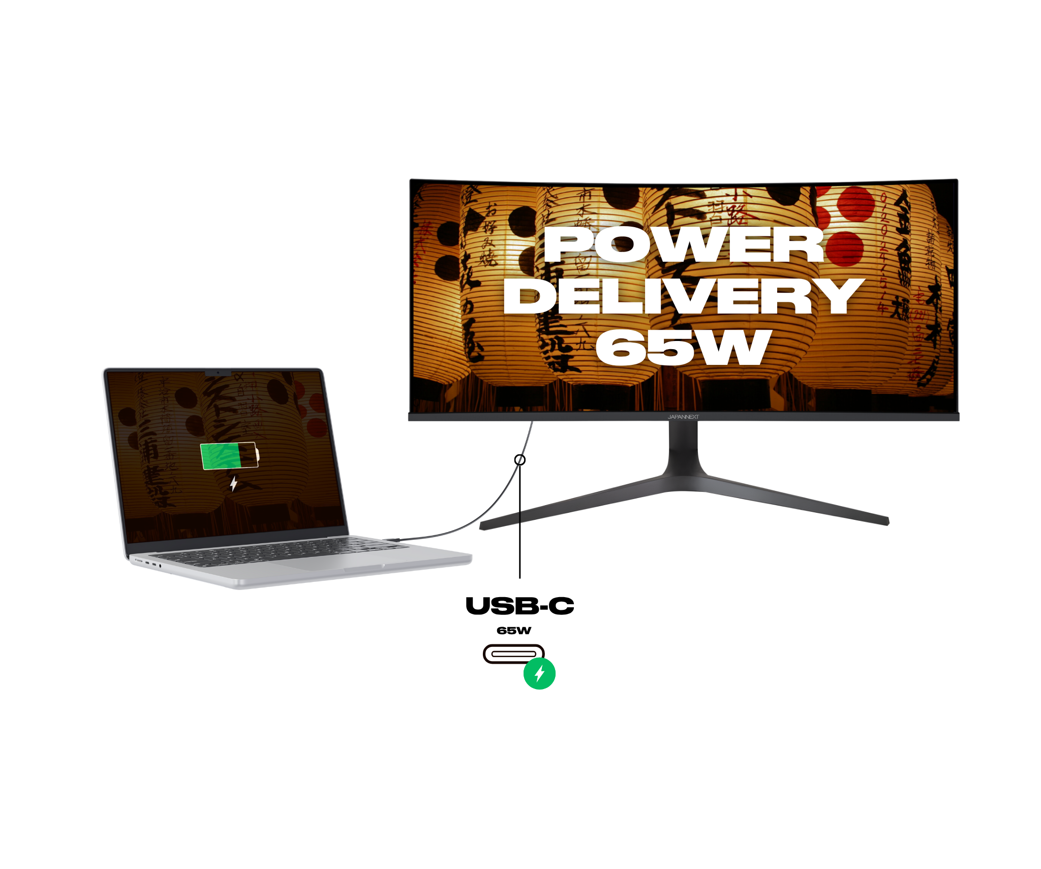 Curved Monitor | 34" | UWQHD | IPS panel | USB-C (+ 65W charging)