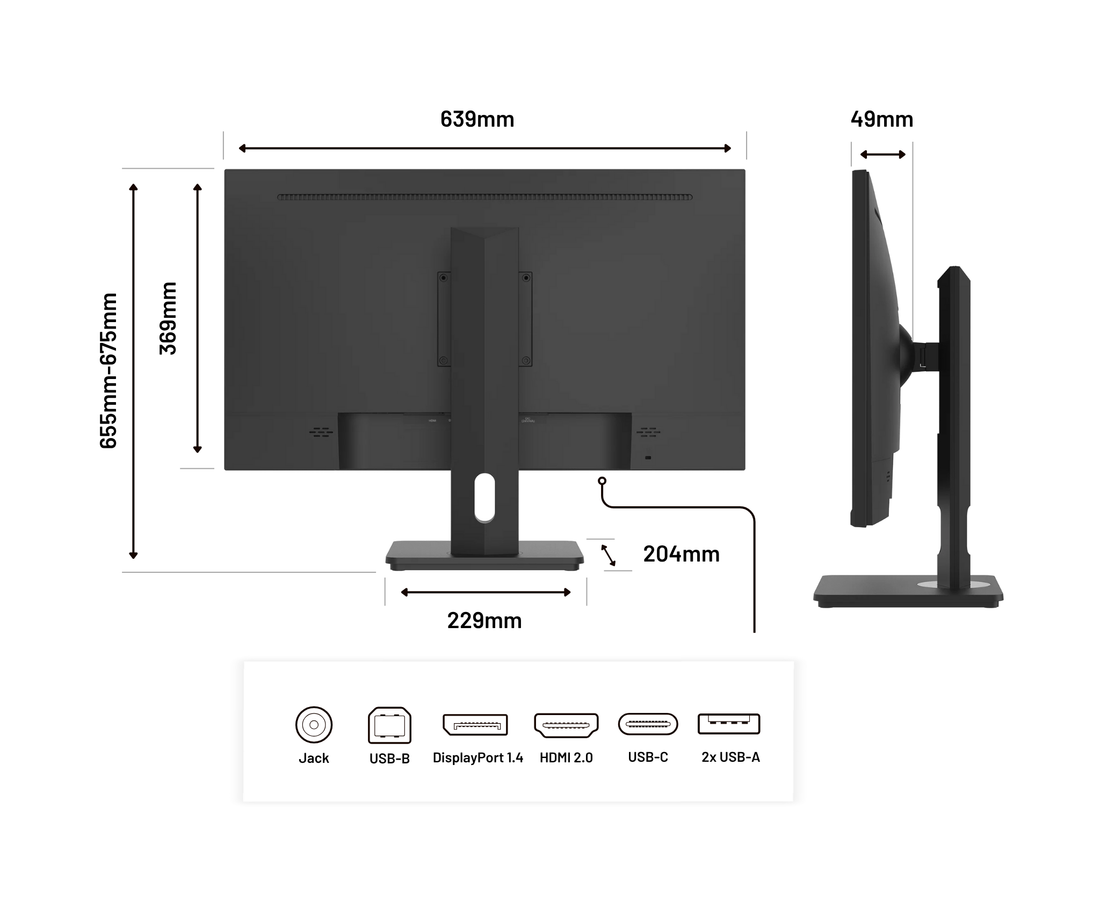 Office Monitor | 28" | 4K UHD | USB-C (+ 65W charging)