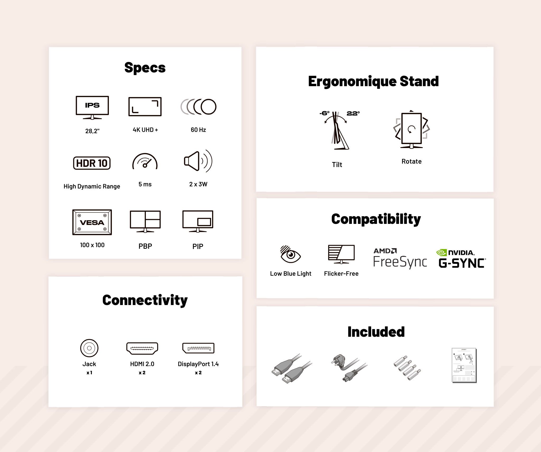 Écran PC Bureautique | 28,2" | IPS | 4K UHD +