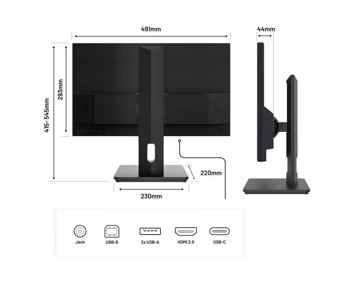 Desktop Monitor | 21.5" | FULL HD | USB-C (+ 65W charging)