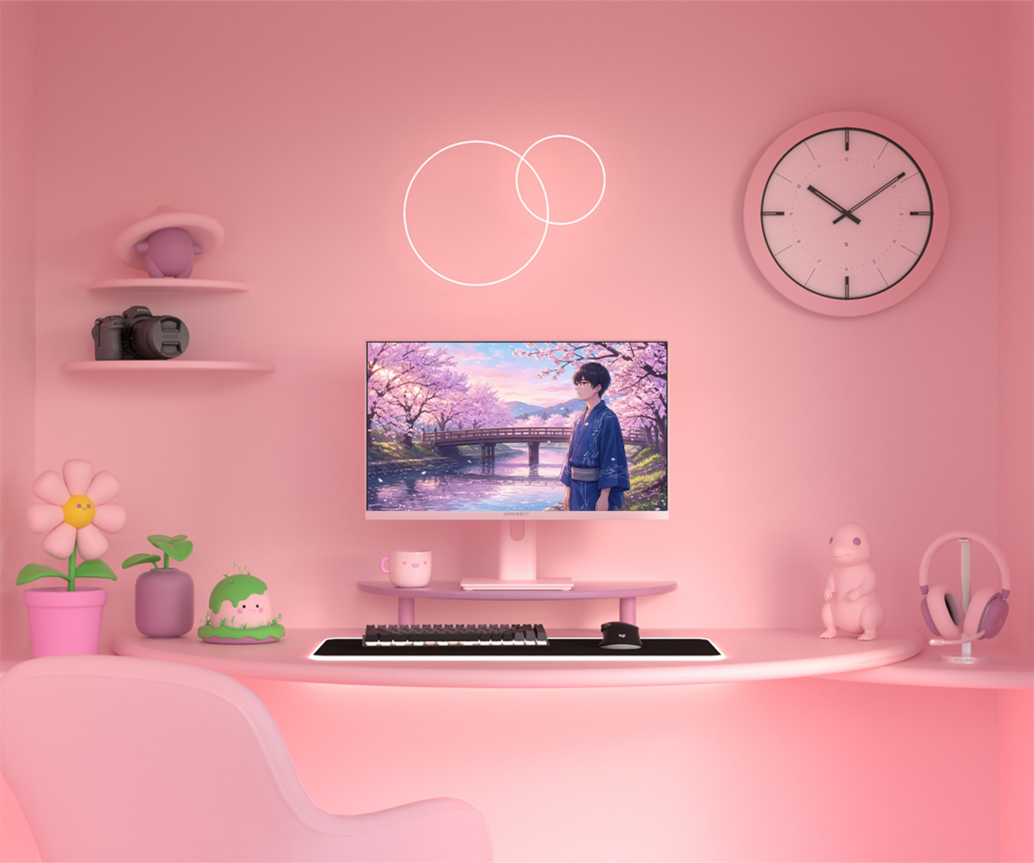 Gaming/deskwork monitor | 23.8" | IPS | FHD | 165Hz | Pastel pink