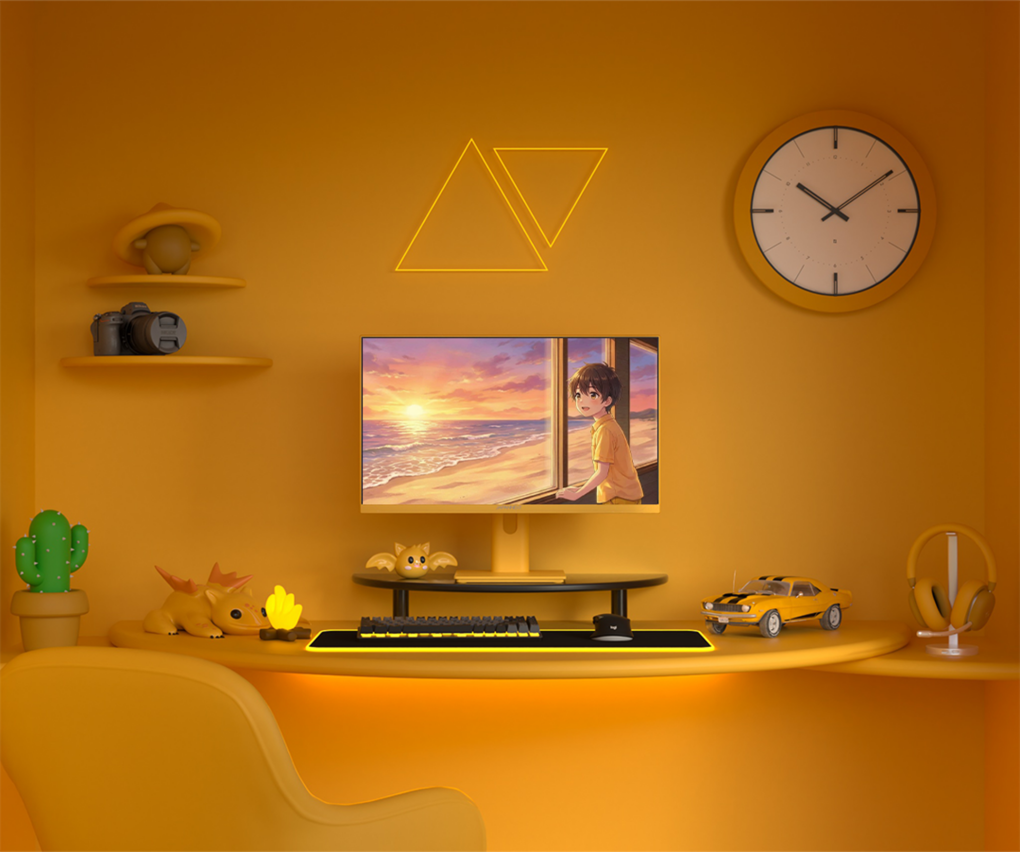 Gaming/Deskwork monitor | 23.8" | IPS | Full HD | 165Hz | Pastel yellow