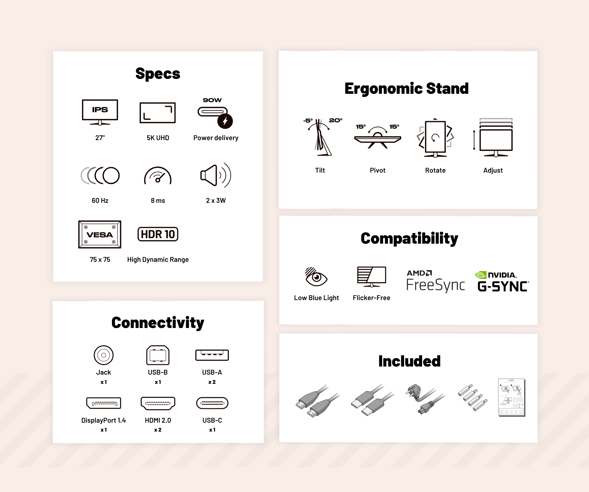 Écran PC Bureautique | 27" | 5K | 60Hz