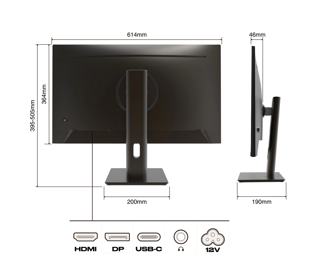 Écran PC Bureautique | 27" | FULL HD | 100 Hz | USB-C (+ charge 65W)