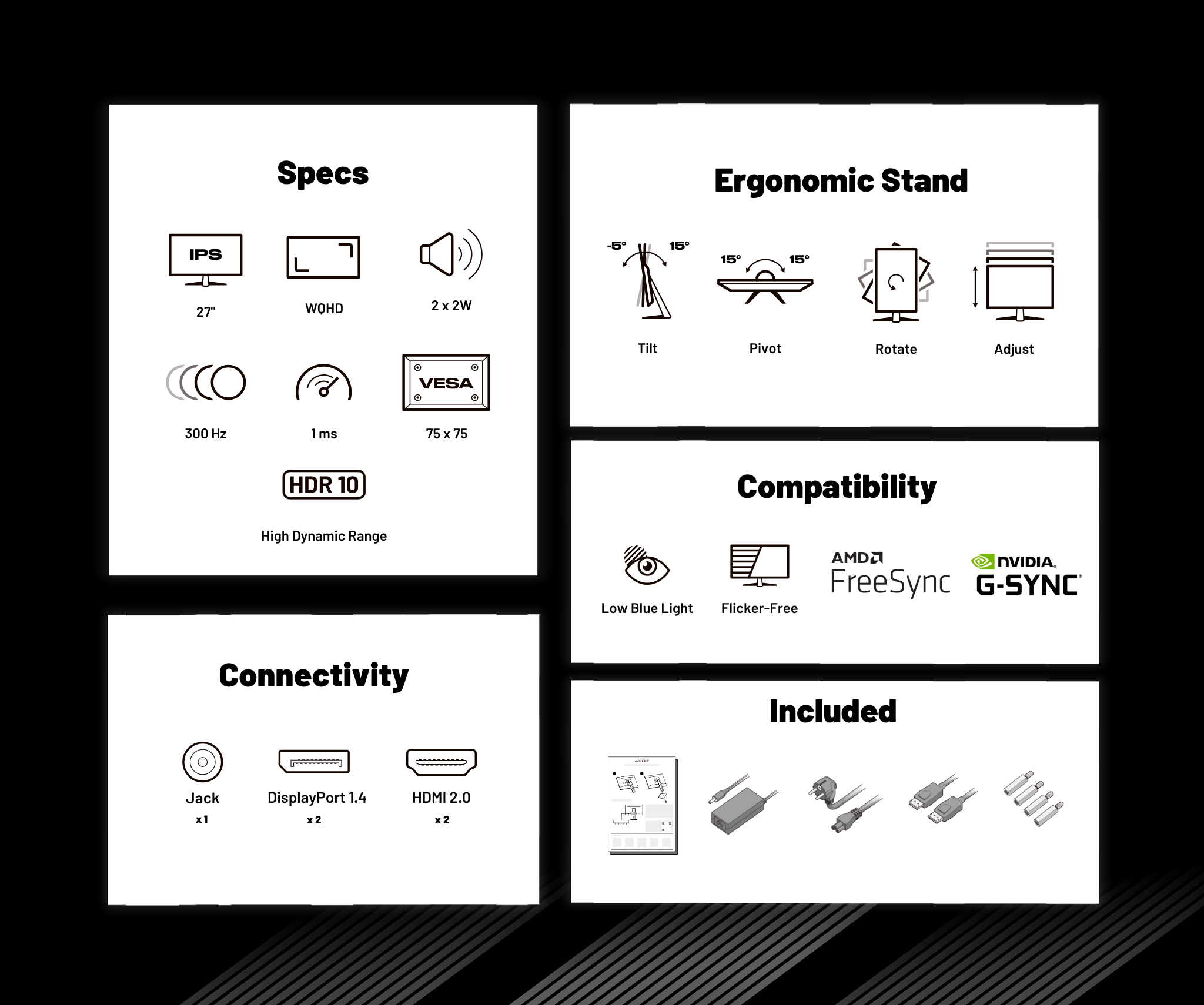 Écran PC Gaming | 27" | IPS | WQHD | 300Hz