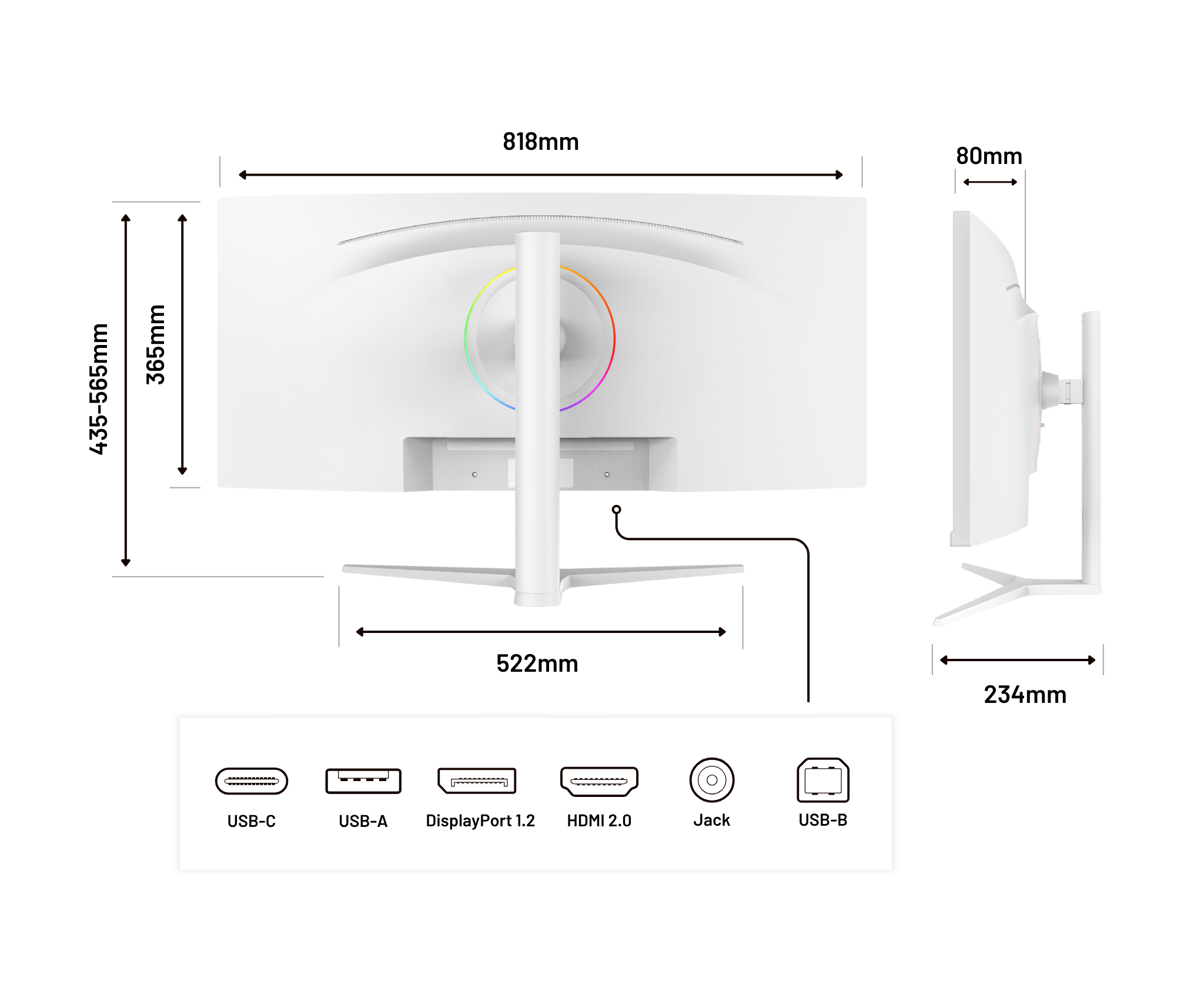 Écran PC Incurvé | 34" | UWQHD | Dalle IPS | Blanc