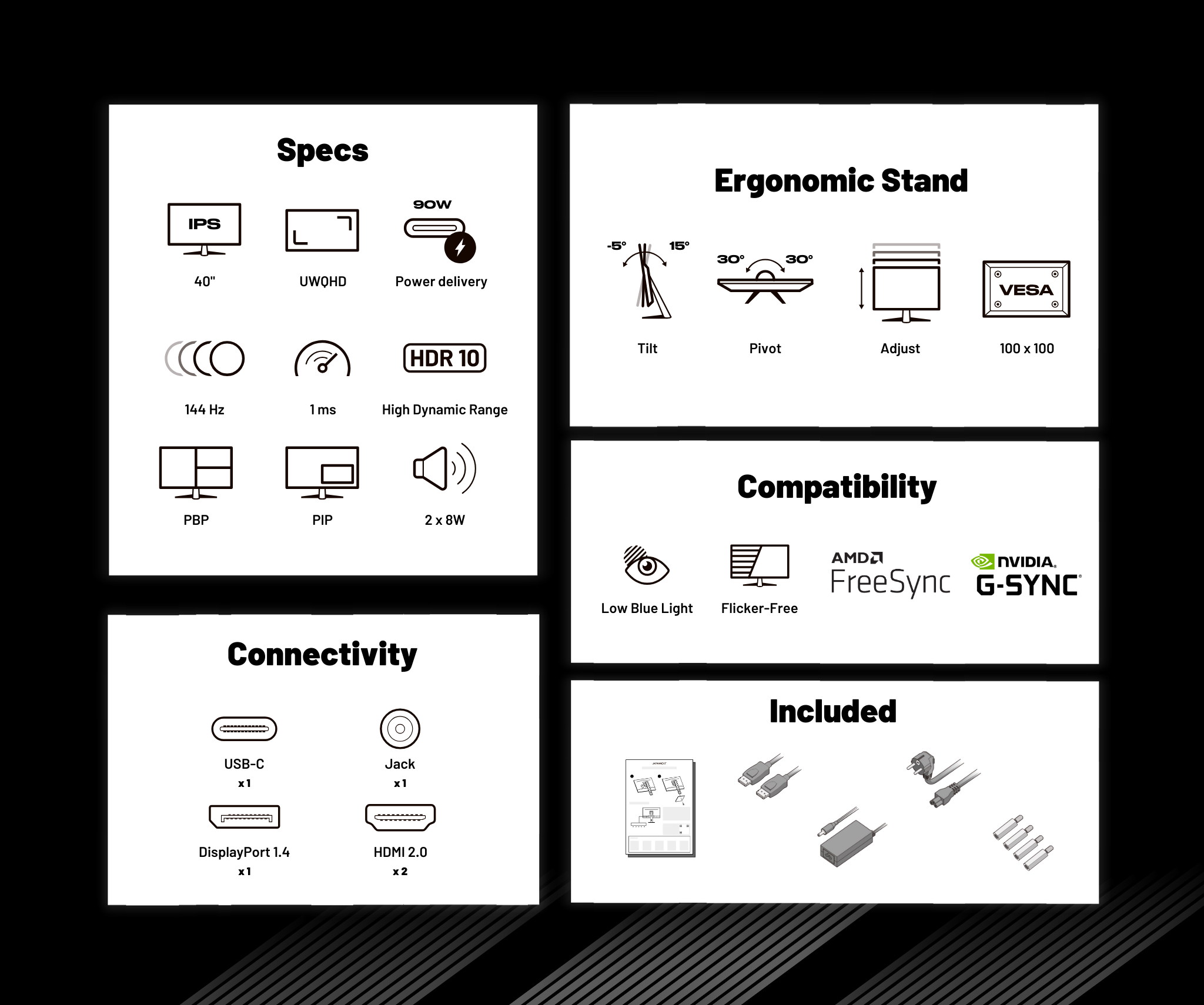 Ecran PC Gaming | 40" | IPS | UWQHD | 144Hz