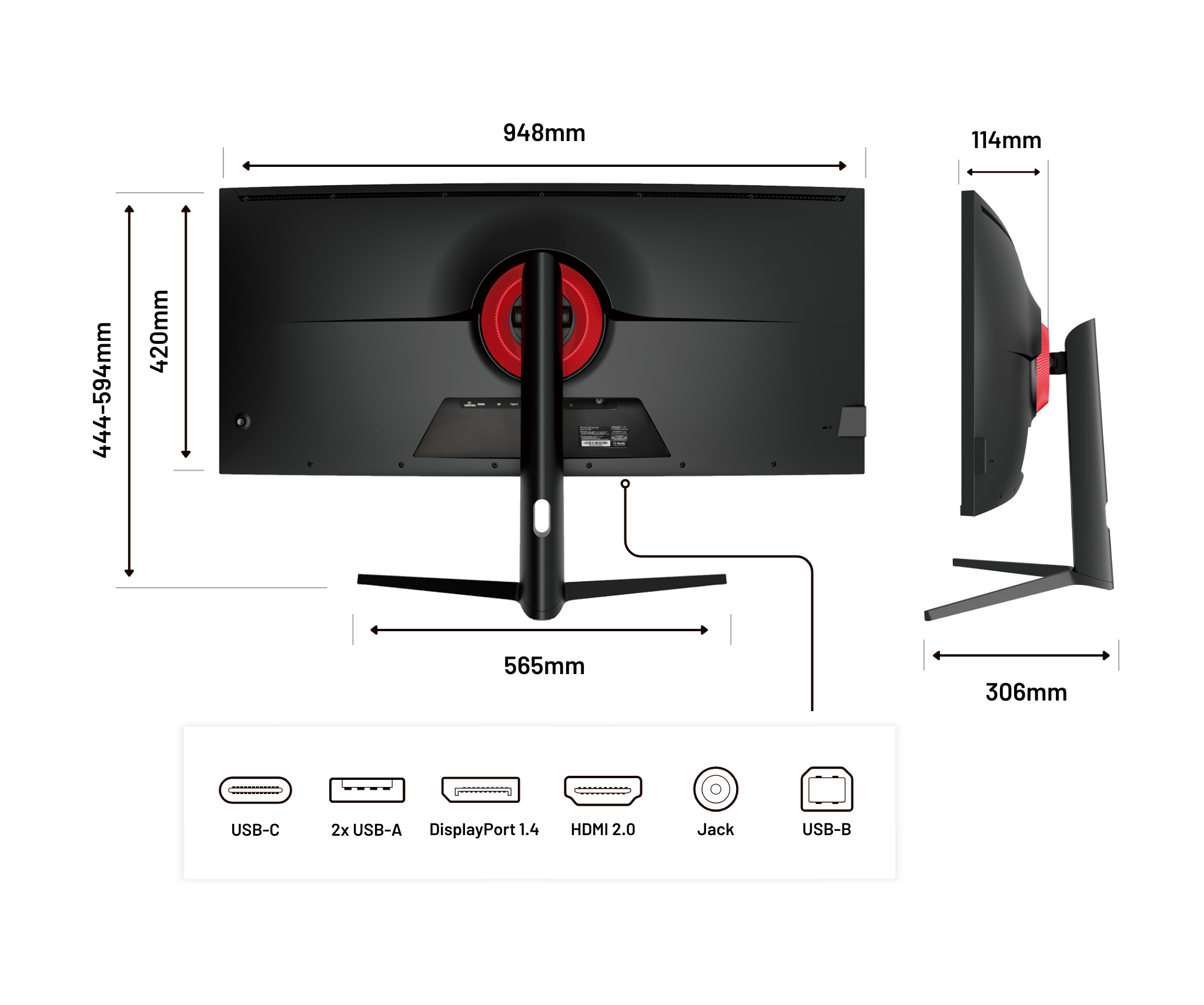 Curved Monitor | 39.7" | WUHD | IPS | USB-C (+ 65W charging)