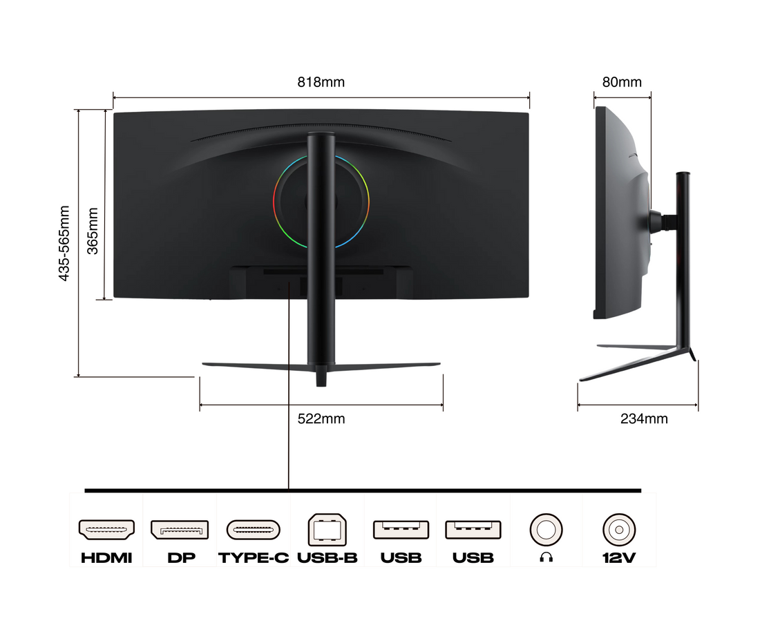Écran PC Incurvé | 34" | UWQHD | Dalle IPS | USB-C (+ charge 65W)