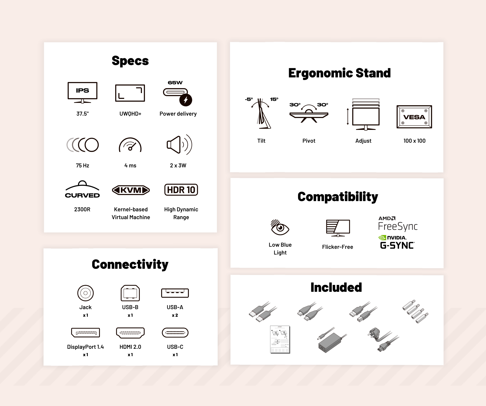 Écran PC Incurvé | 37.5" | UWQHD+ | Dalle IPS