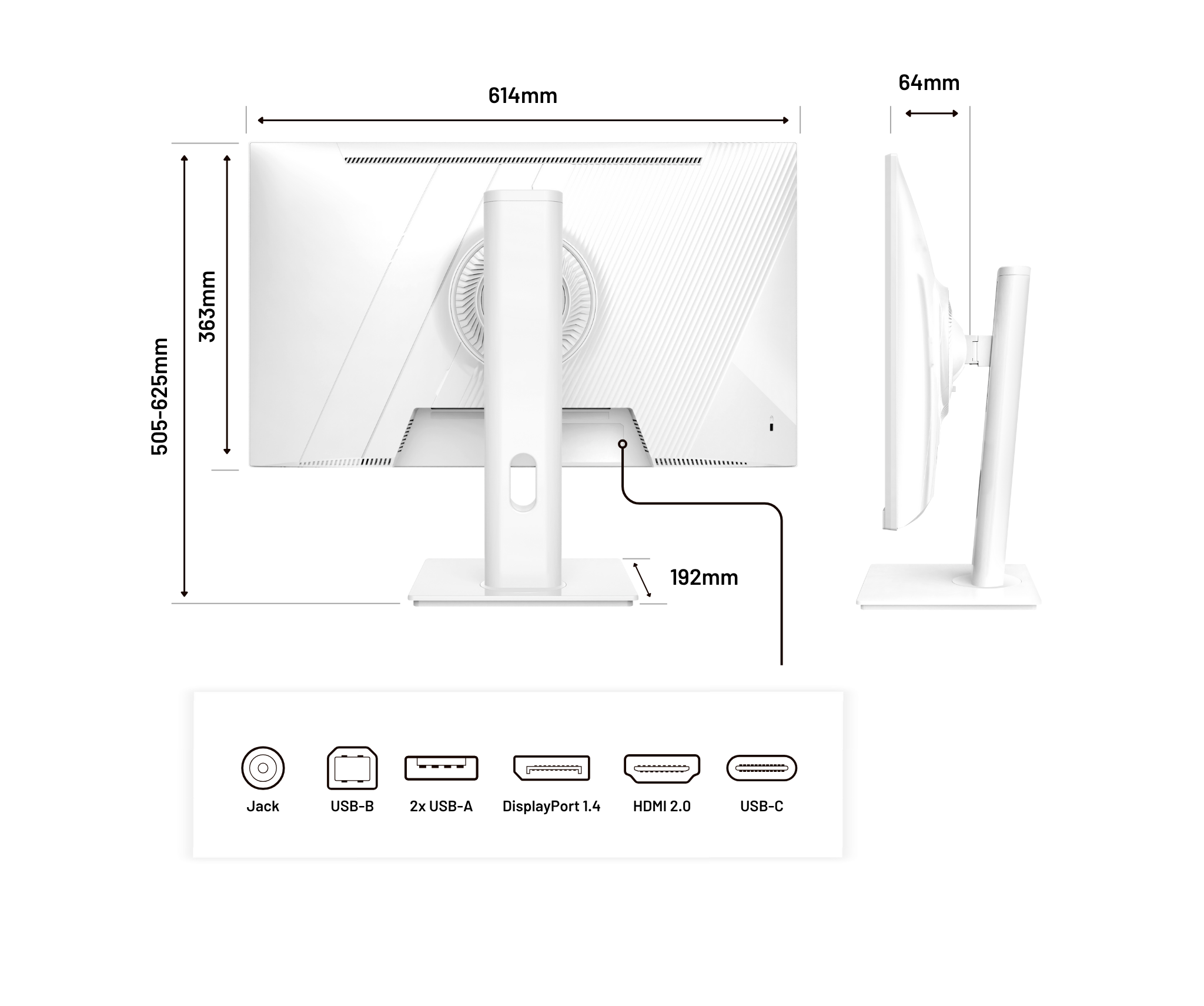 Écran PC Bureautique | 27" | WQHD | Blanc