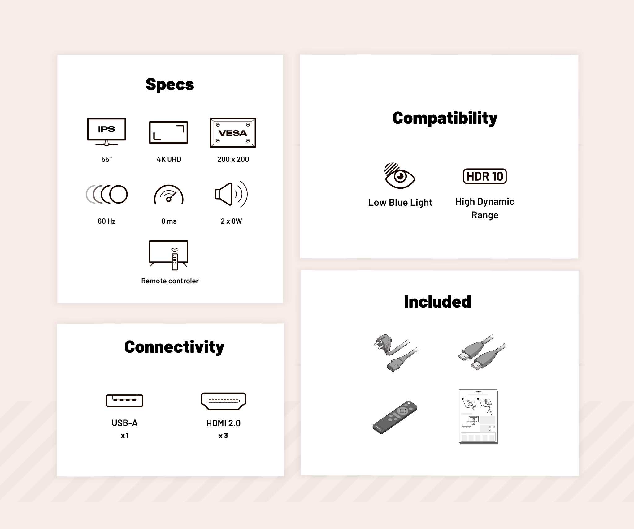 Large Format Monitor | 55” | IPS | 4K UHD