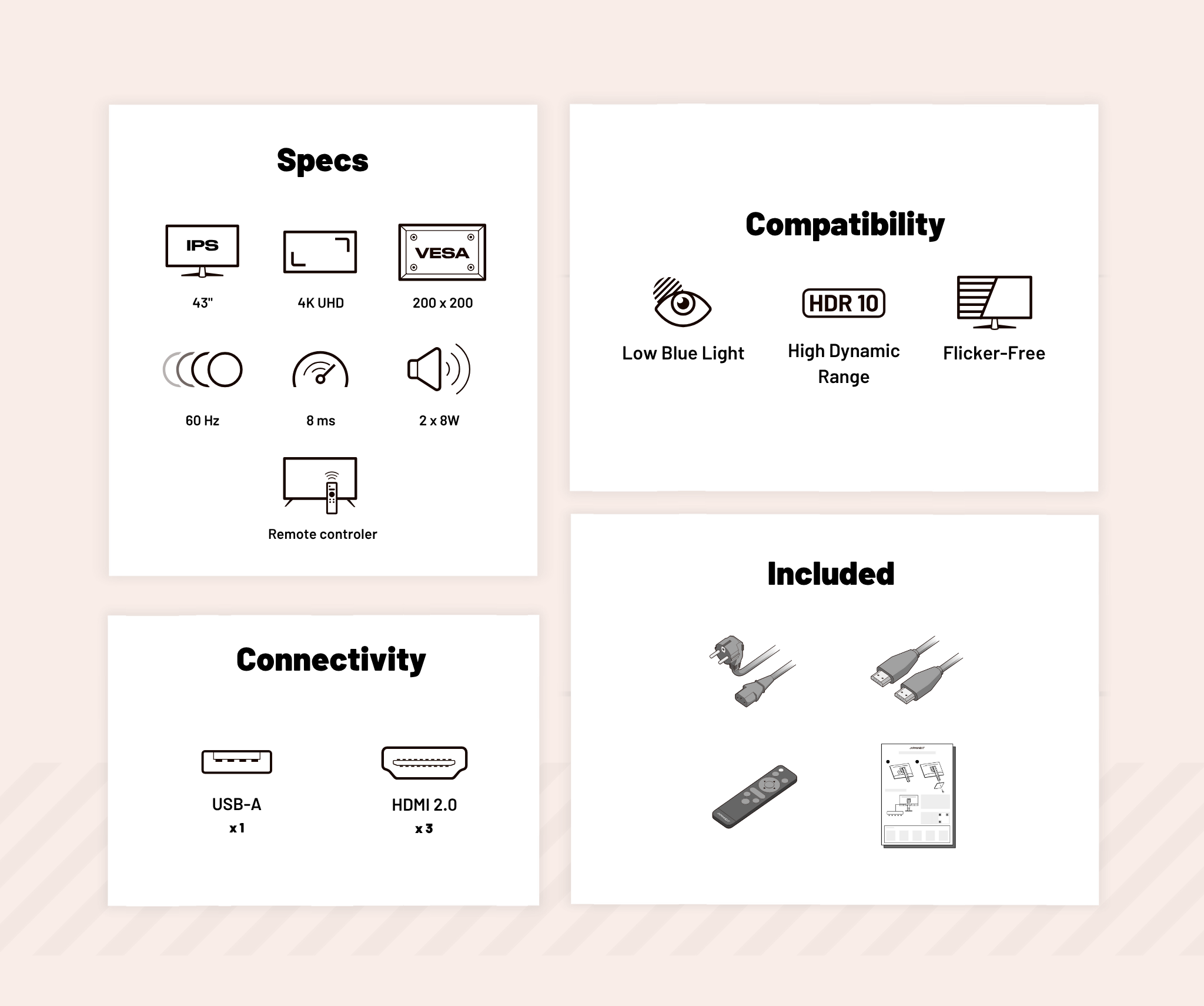 Ecran PC Grand Format | 43" | IPS | 4K UHD