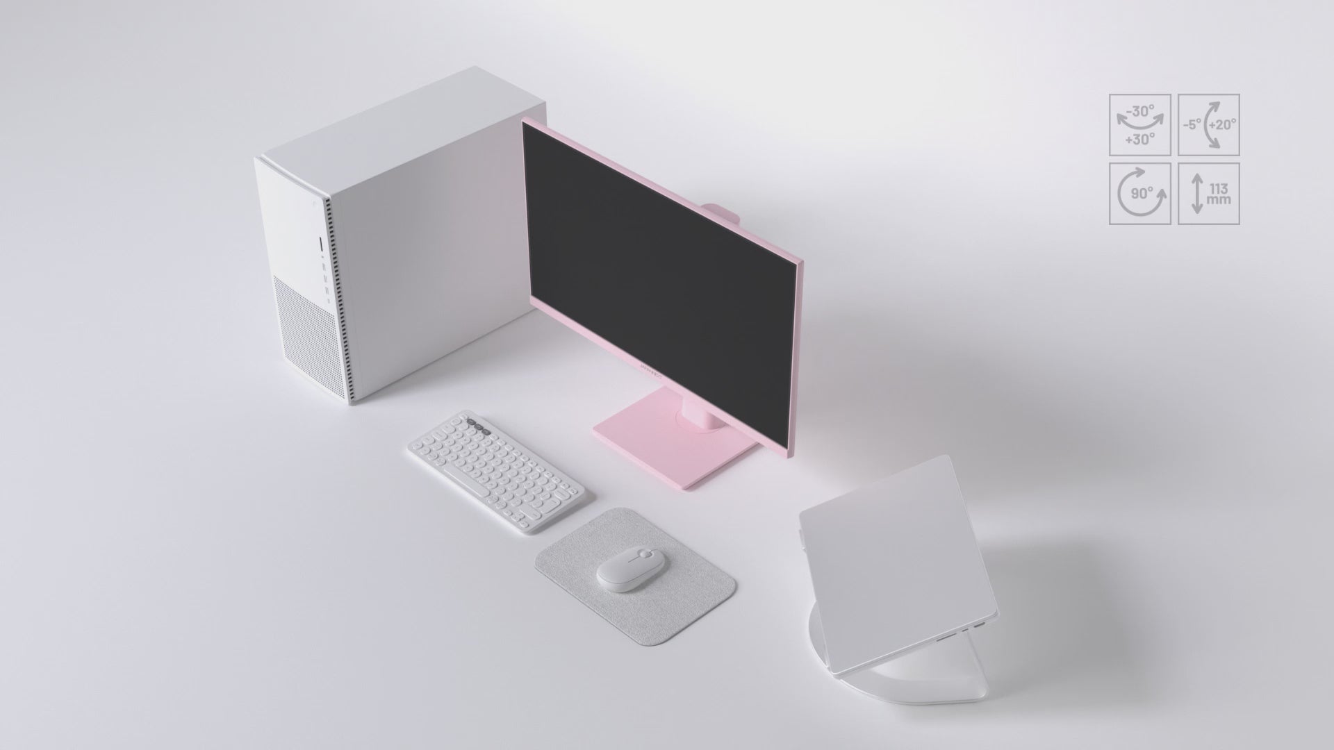 Gaming/deskwork monitor | 23.8" | IPS | FHD | 120Hz | Pastel pink