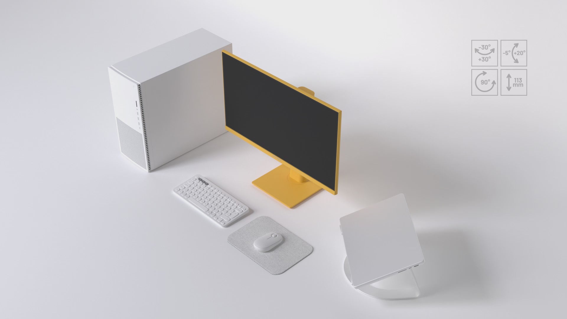 Gaming/Deskwork monitor | 23.8" | IPS | FHD | 120Hz | Pastel yellow