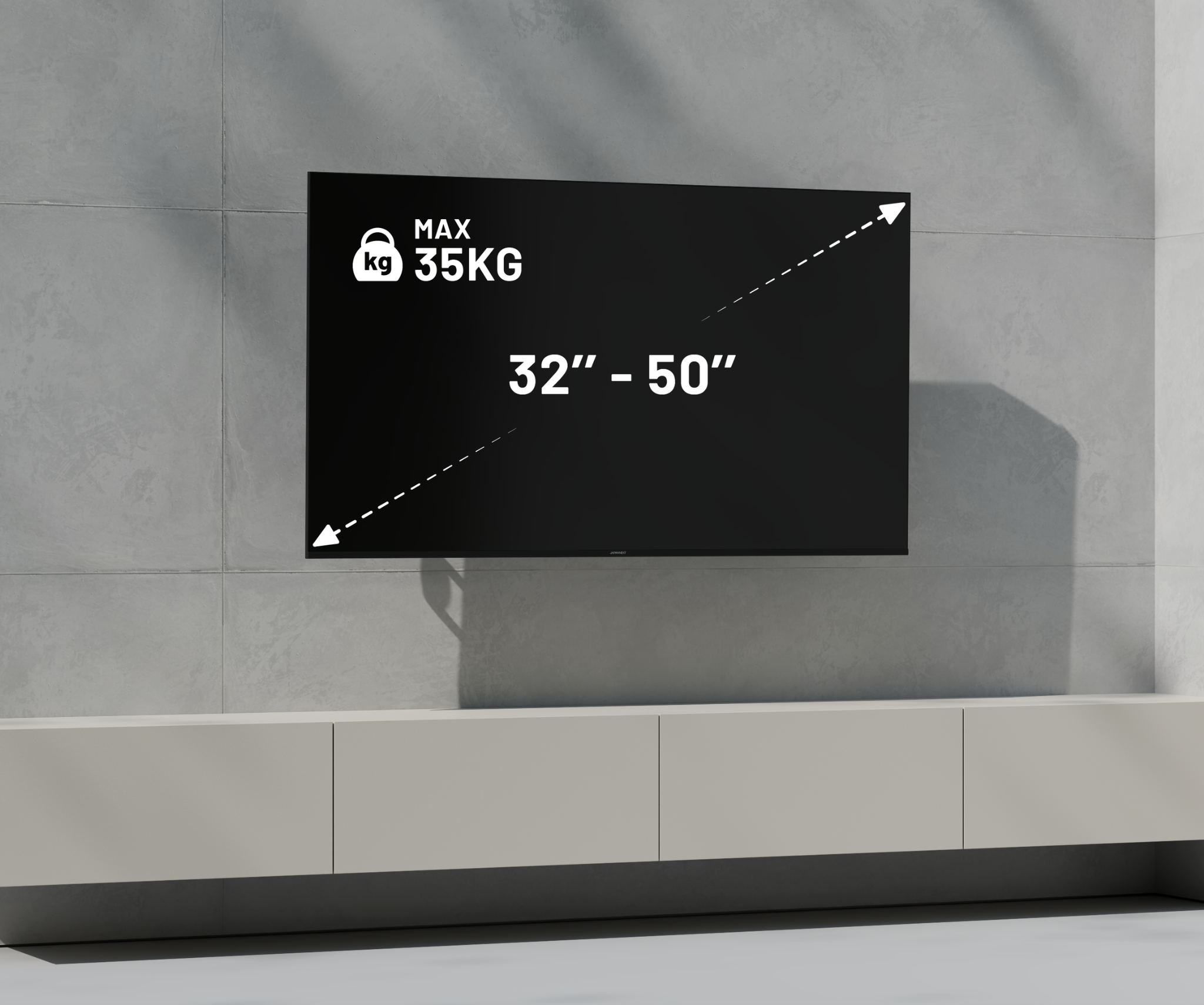 Tiltable wall mount for large monitors
