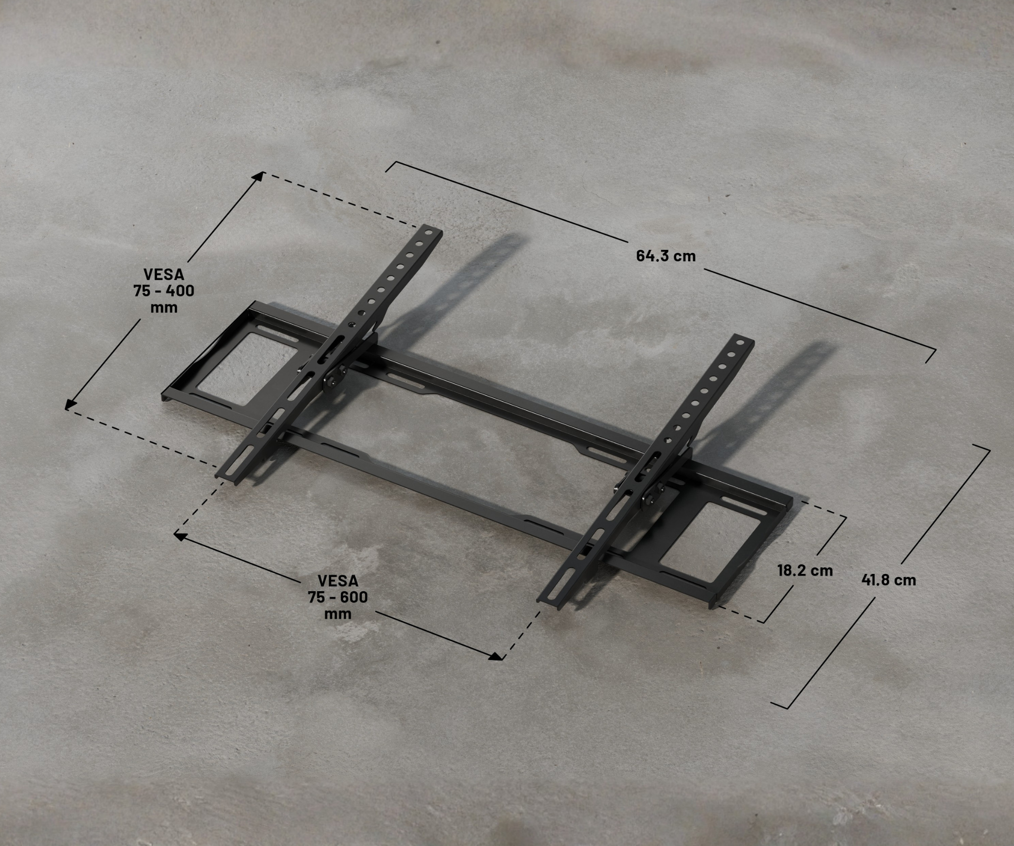Support mural inclinable pour écran grand format
