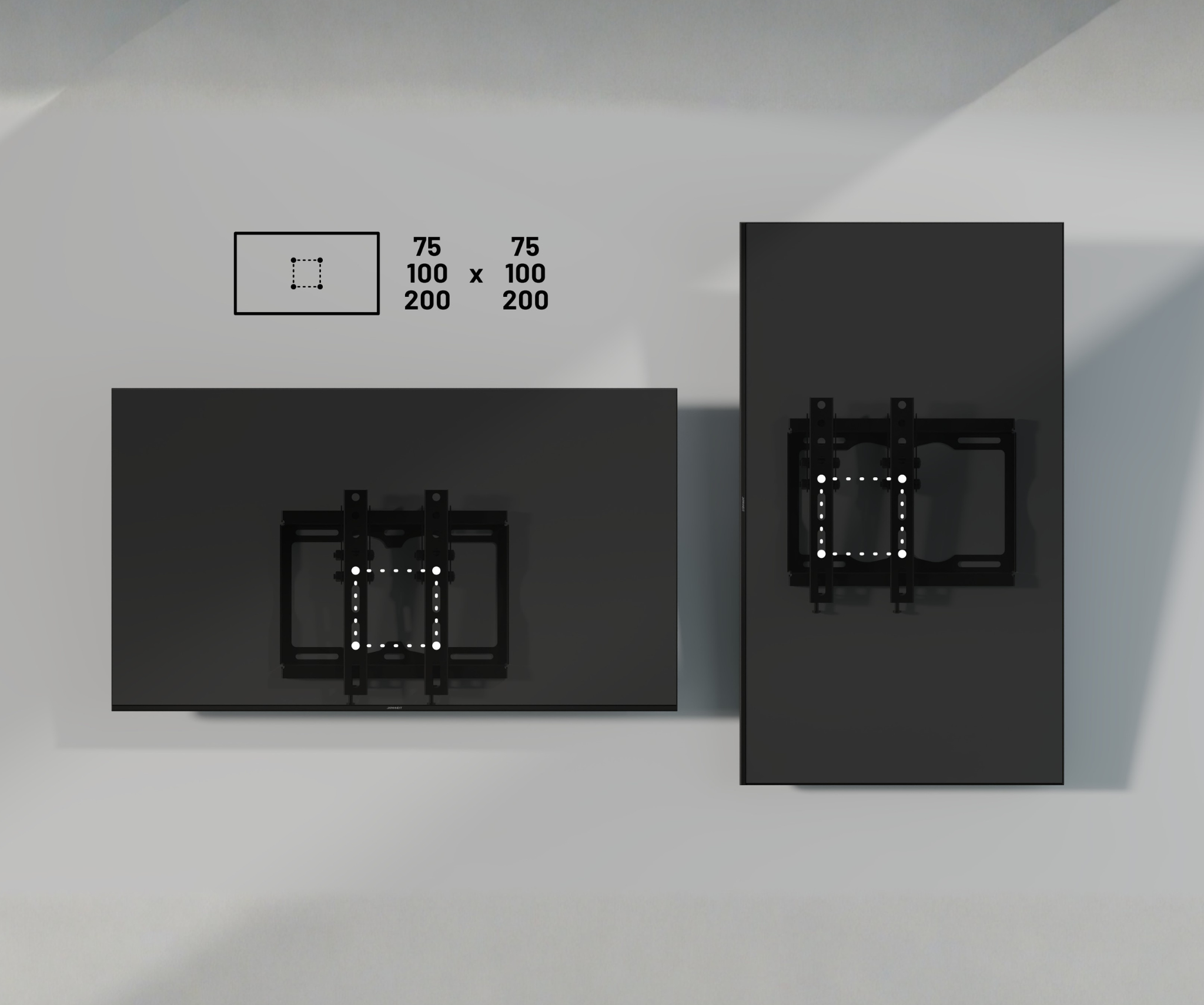 Tiltable wall mount for large monitors