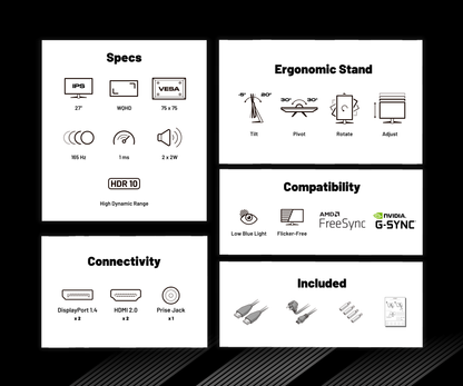 Gaming Monitor | 27&quot; | IPS | WQHD | 165Hz (refurbished)