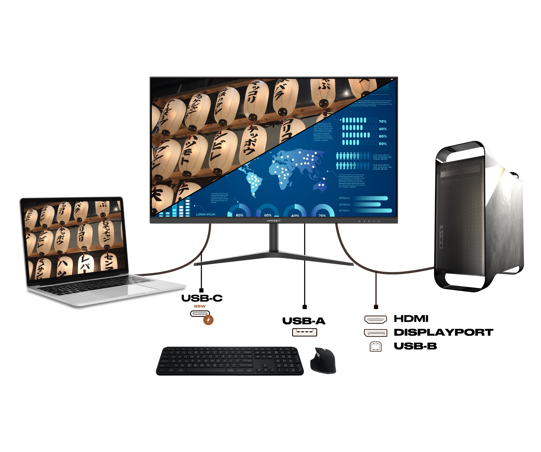Écran PC Bureautique | 27&quot; | WQHD | USB-C (+ charge 65W)