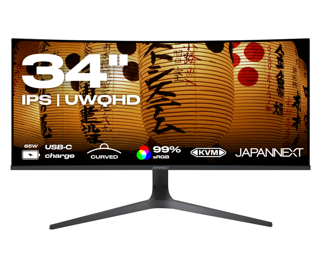 Curved Monitor | 34" | UWQHD | IPS panel | USB-C (+ 65W charging)