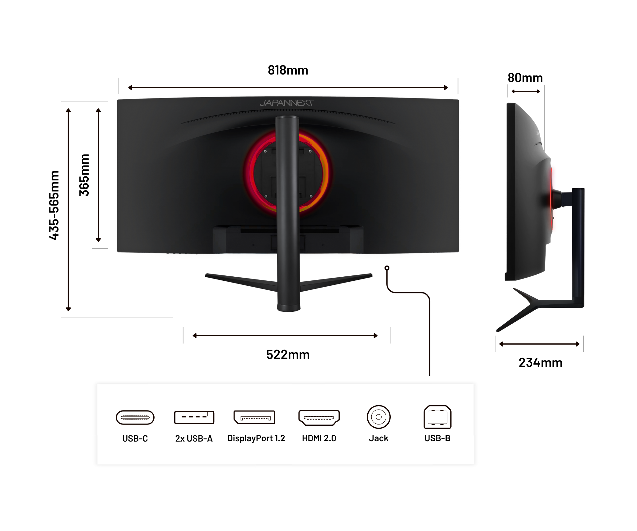 Curved Monitor | 34&quot; | UWQHD | IPS panel | USB-C (+ 65W charging)
