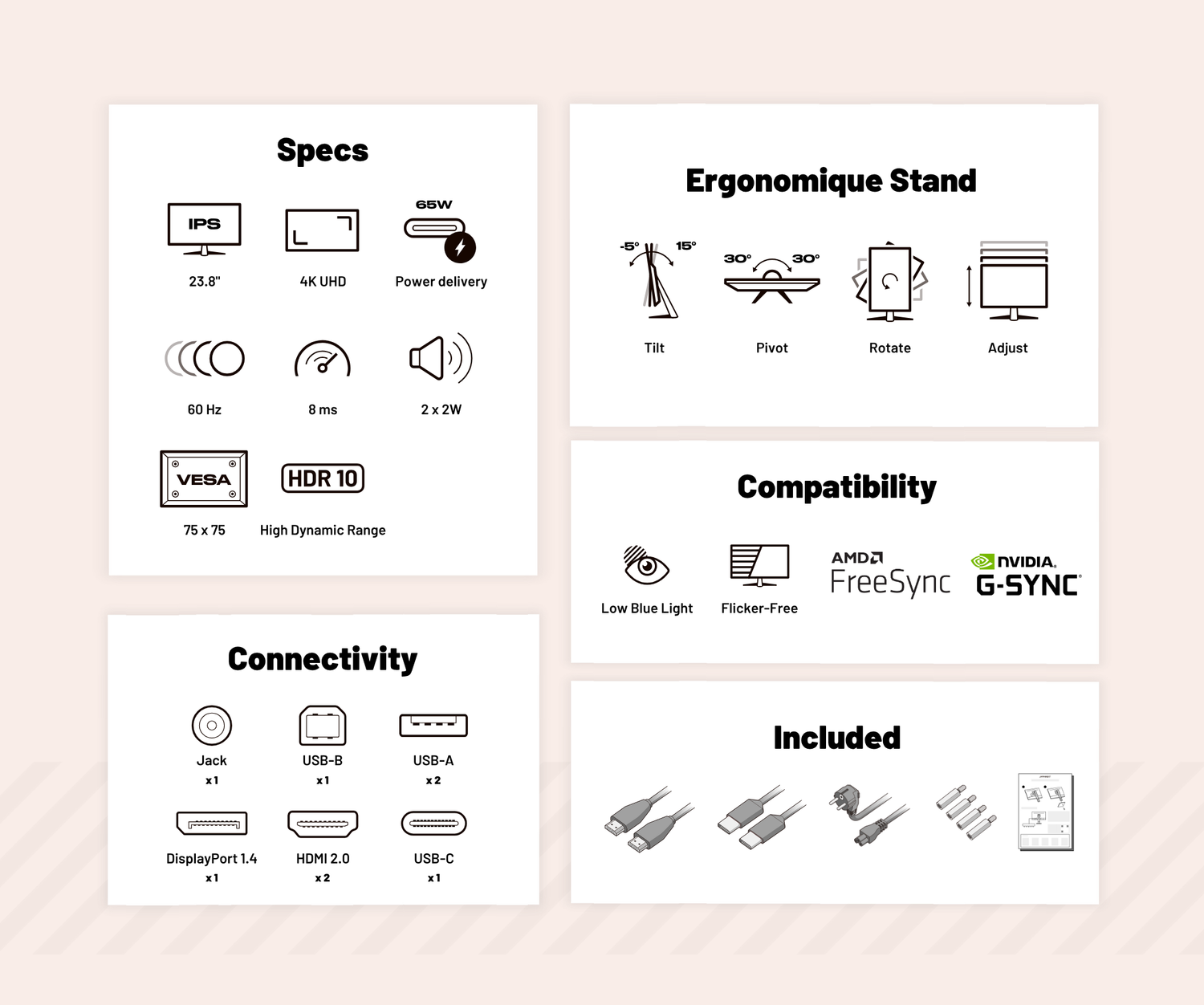 Desktop Monitor | 23.8" | 4K UHD (Refurb)