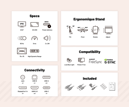 Desktop Monitor | 23.8" | 4K UHD (Refurb)