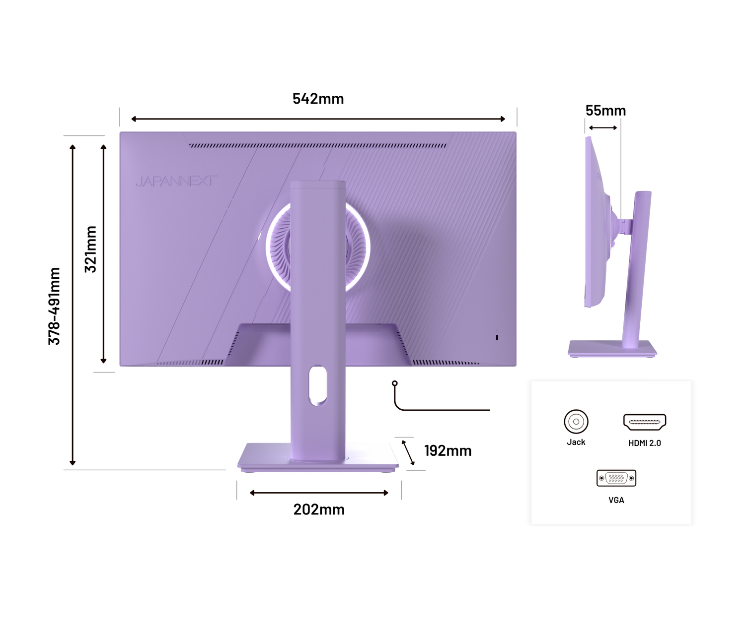 Gaming/Deskwork Monitor | 23.8&quot; | IPS | FHD | 120Hz | Pastel Purple