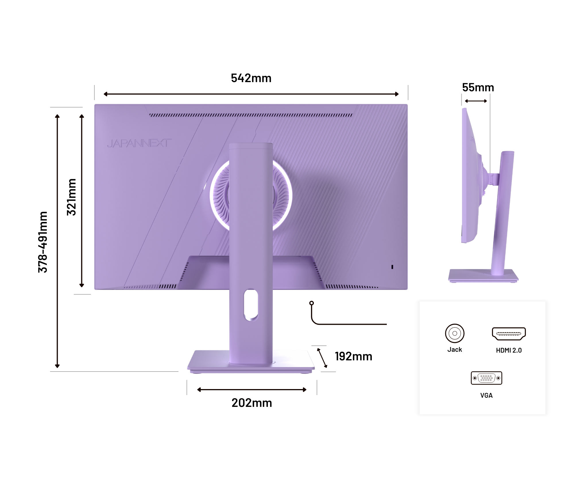Gaming/Deskwork Monitor | 23.8&quot; | IPS | FHD | 120Hz | Pastel Purple