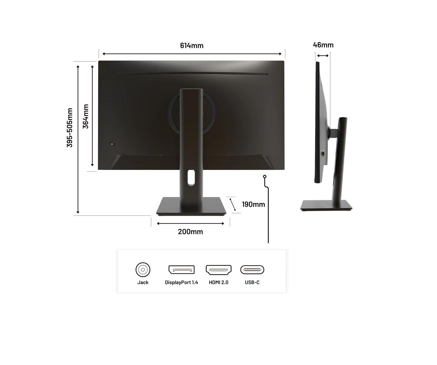 Deskwork Monitor | 27&quot; | FULL HD | 100 Hz | USB-C (+ 65W charging)