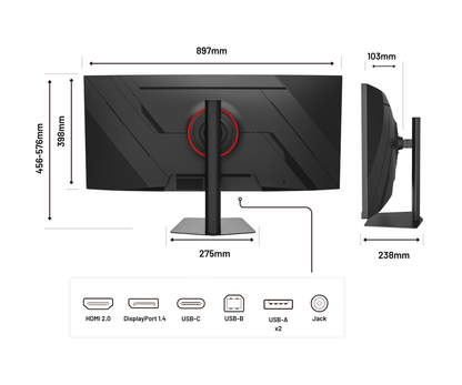 Curved PC Monitor | 37.5" | UWQHD+ | 144Hz | USB-C (90W Power Delivery)