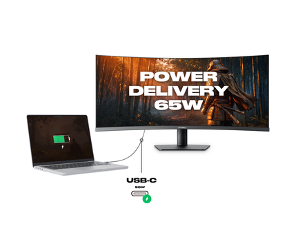 Curved PC Monitor | 37.5" | UWQHD+ | 144Hz | USB-C (90W Power Delivery)