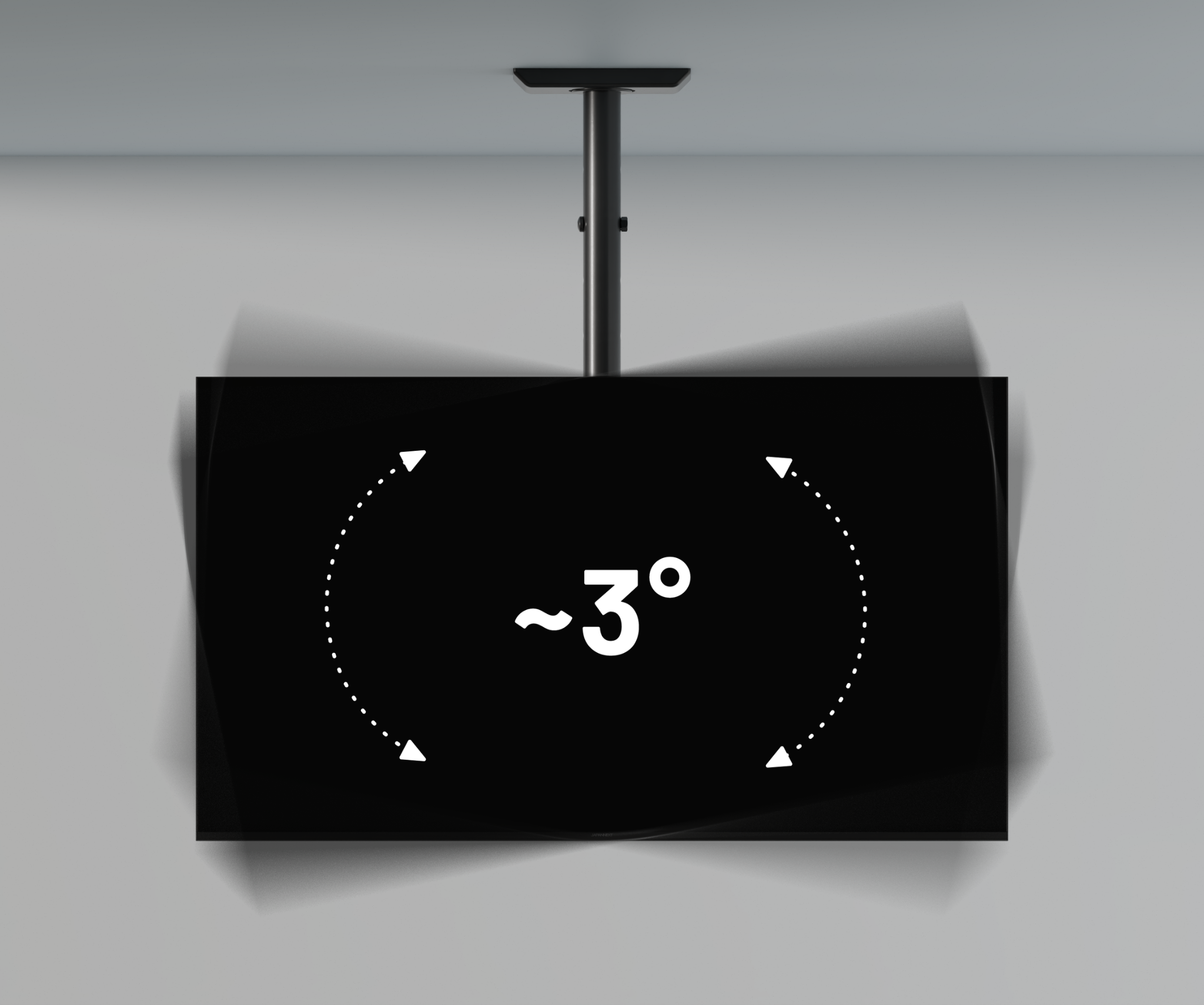 Ceiling mount for large format monitors 32” to 75”