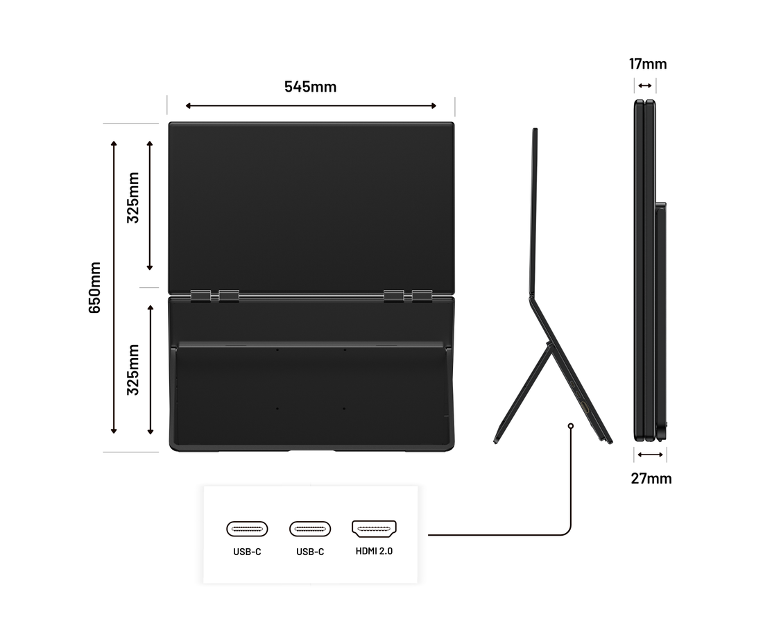 Double Ecran Mobile | 2 x 23,8&quot; | IPS | FHD