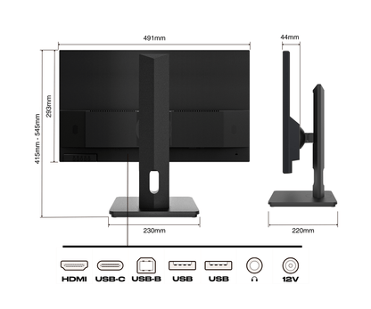 Desktop Monitor | 21.5&quot; | FULL HD | USB-C (+ 65W charging)