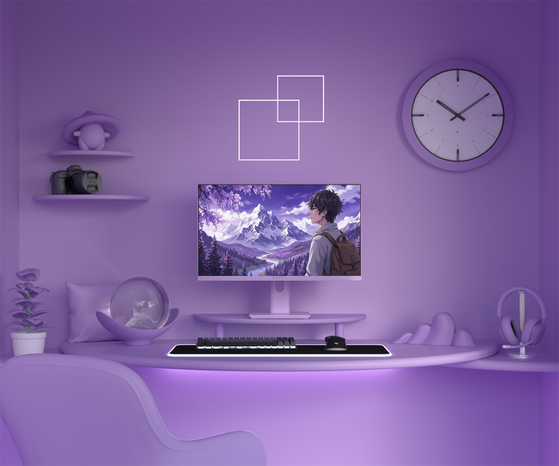 Gaming/Deskwork Monitor | 23.8" | IPS | FHD | 165Hz | Pastel Purple