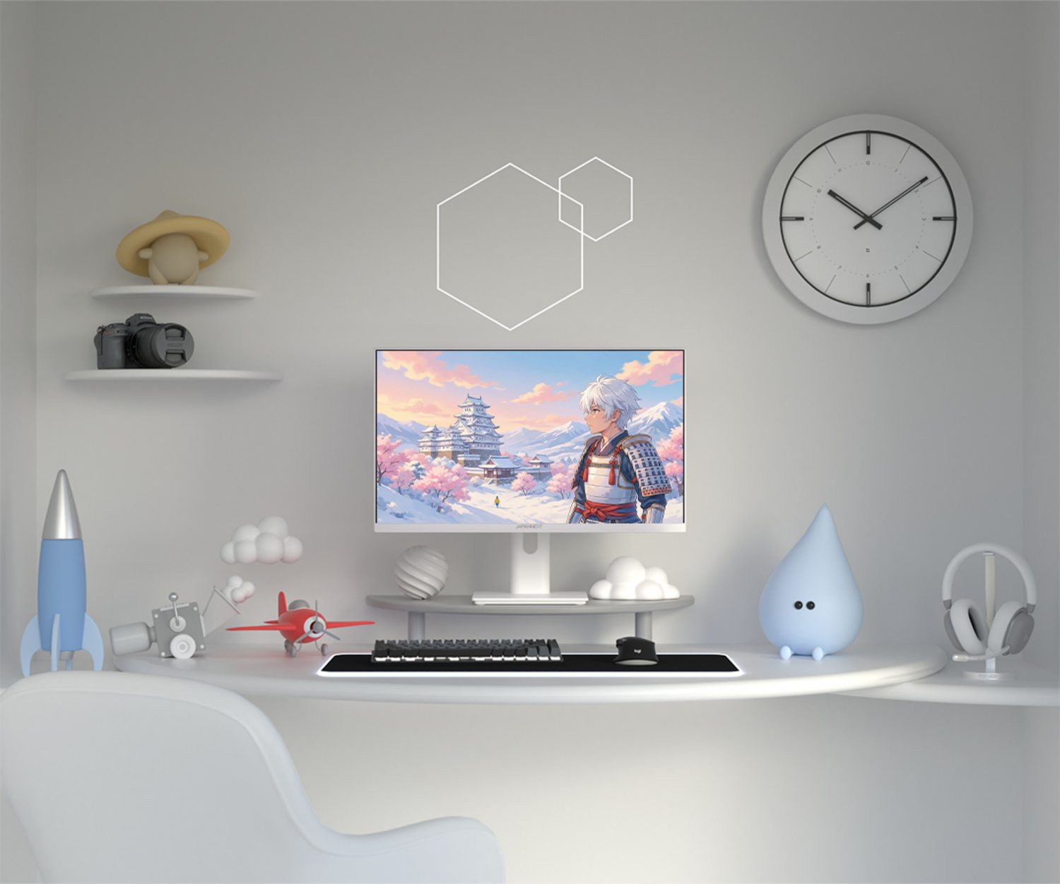 Gaming/Deskwork monitor | 23.8" | IPS | Full HD | 165Hz | Pastel White