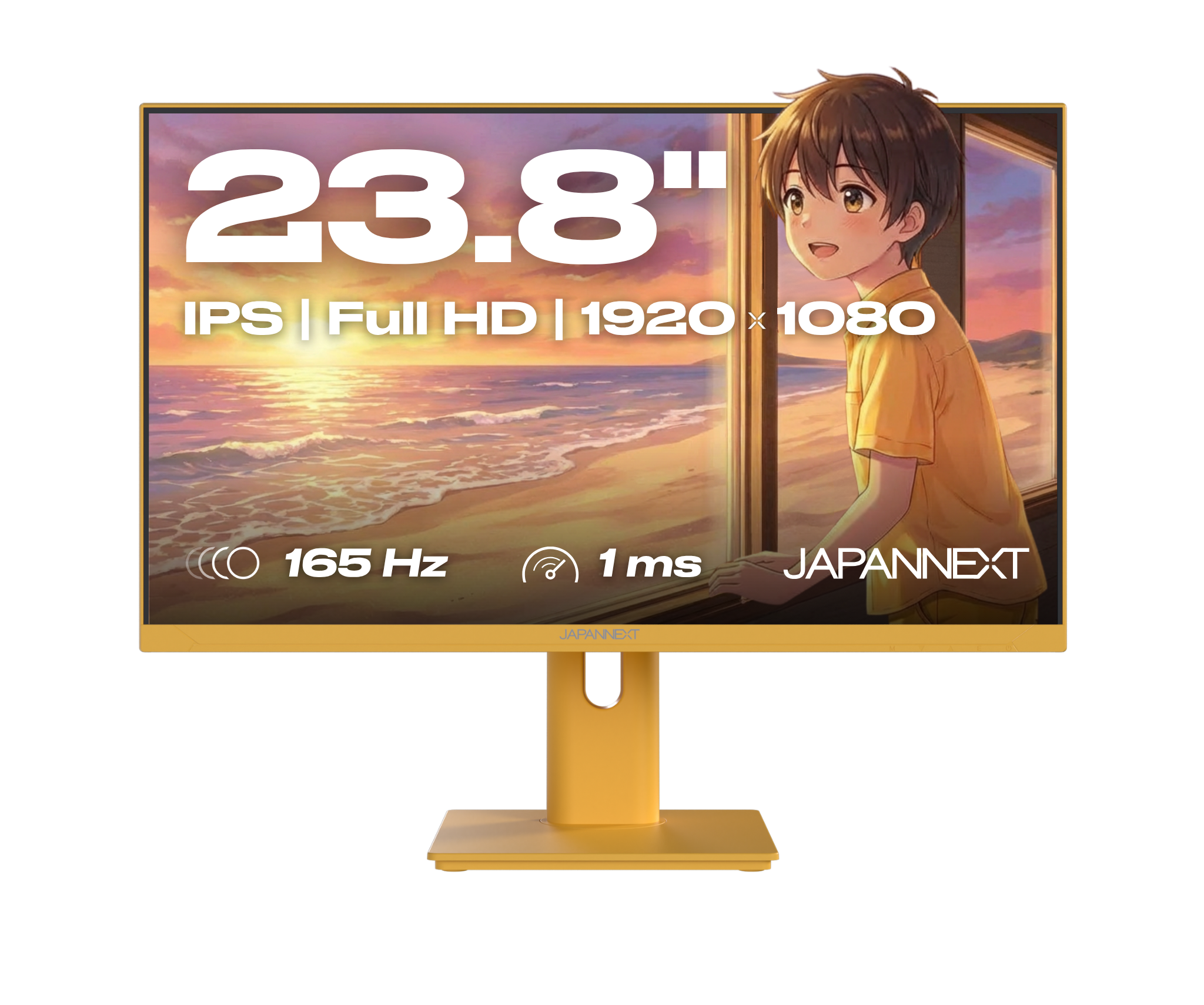 Gaming/Deskwork monitor | 23.8" | IPS | Full HD | 165Hz | Pastel yellow