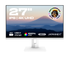 Écran PC bureautique Japannext 27 pouces 4K UHD IPS reconditionné, blanc sur pied réglable, USB-C 65 W et KVM