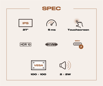 Écran Portable | Tactile | 27&quot; | IPS | WQHD