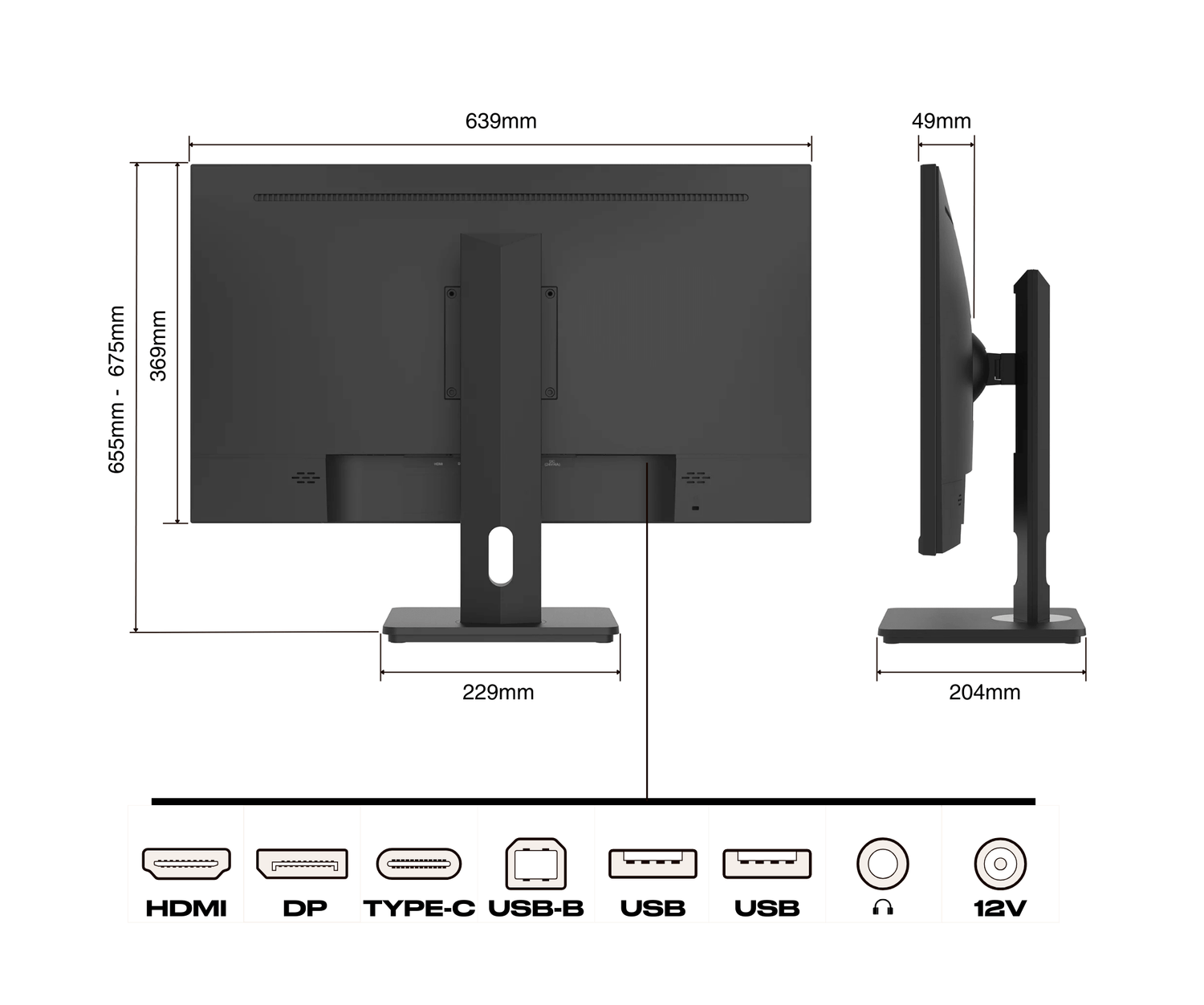 Écran PC Bureautique | 28&quot; | 4K UHD | USB-C (+ charge 65W)