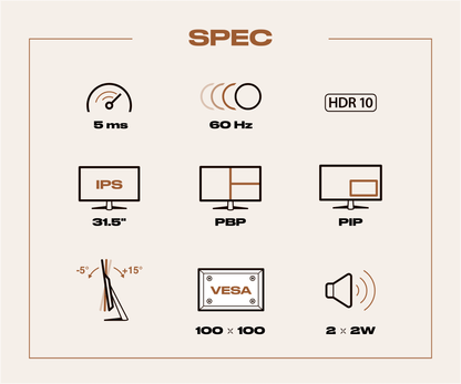 Desktop Monitor | 31.5&quot; | 4K UHD | 60Hz