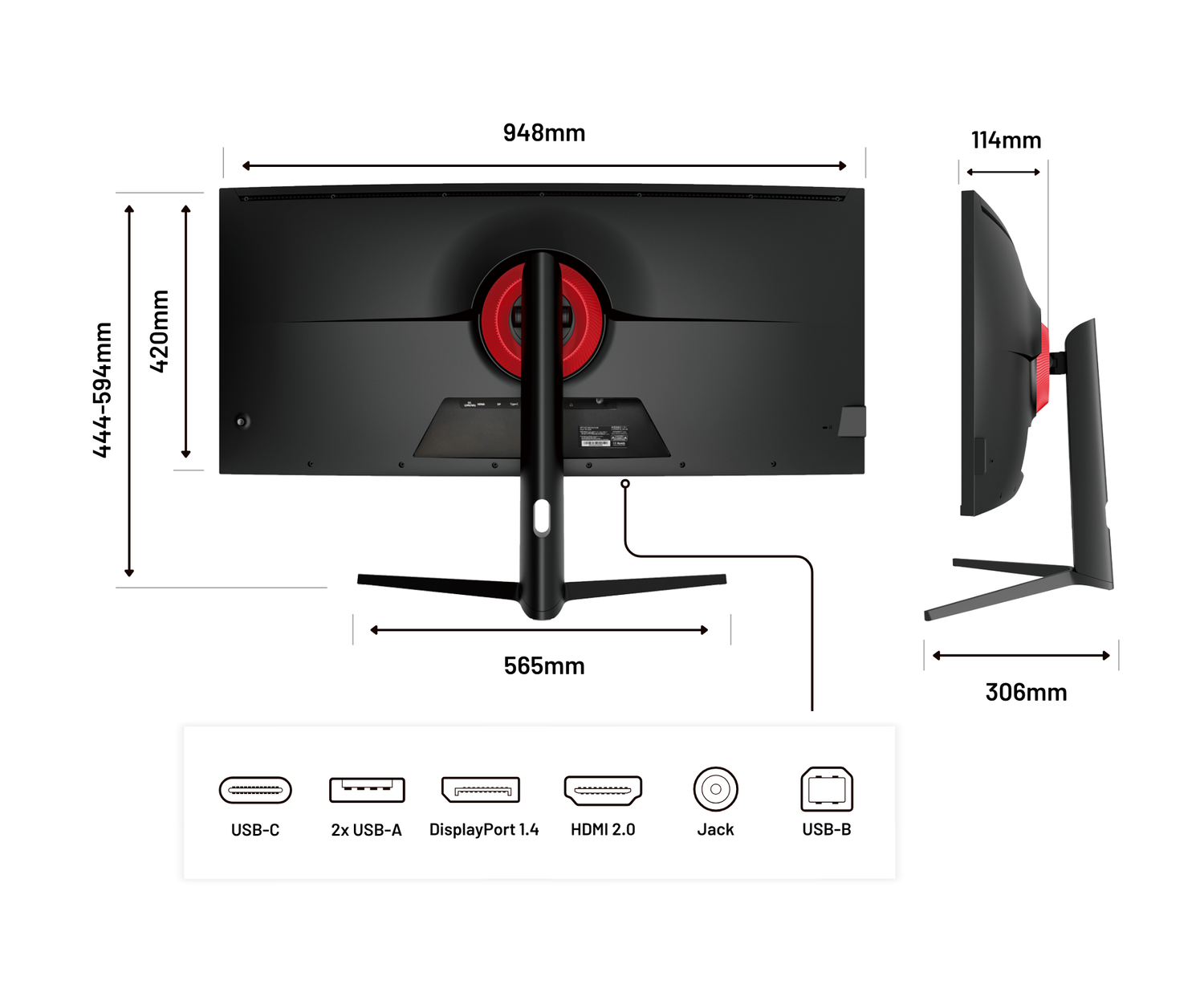 Écran PC Incurvé | 39,7&quot; | WUHD | IPS | USB-C (+ charge 65W)