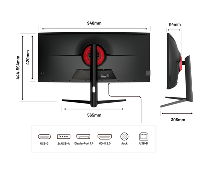 Écran PC Incurvé | 39,7&quot; | WUHD | IPS | USB-C (+ charge 65W)