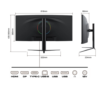 Écran PC Incurvé | 34&quot; | UWQHD | Dalle IPS | USB-C (+ charge 65W)