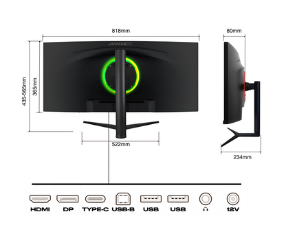 Curved Monitor | 34&quot; | UWQHD | IPS panel | USB-C (+ 65W charging) (Refurbished)